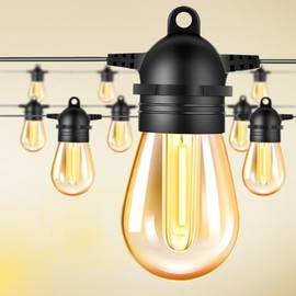 Guirnalda de Luces LED Exterior, 25M 25+2 Focos LED S14 Inastillables Alto Brillo, Impermeable IP45, Serie Luz Vintage Decorativas para Iluminación de Jardin Patio Boda Hogar Navidad - LASPANG