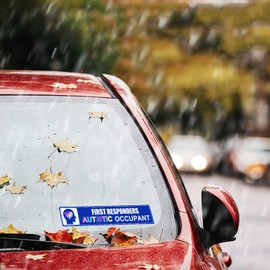 Trendsslabels Autistic Occupant Car Sticker, 4 Pcs, Blue, Vinyl, 5x1 inch, Solid Color, Autism Accessories