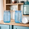 WELLIFE Wide Mouth Mason Jars,6 Pack Blue Mason Jars 32