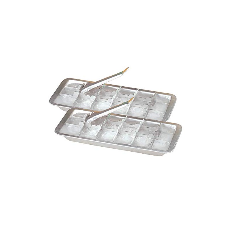 Fox Valley Traders Vintage Kitchen Aluminum Metal Ice Cube Trays,