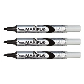 Pentel Maxiflo Rotuladores para Pizarra Blanca - Black-P - Negro
