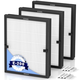 E-200 Replacement Filter Compatible with LUNINO E-200 Air Purifier, 3 Stage Filtration for LUNINO Home Large Room up to 1740sq.ft, 3 Pack H13 True HEPA Filters with Extra 8 pcs Aroma Pads