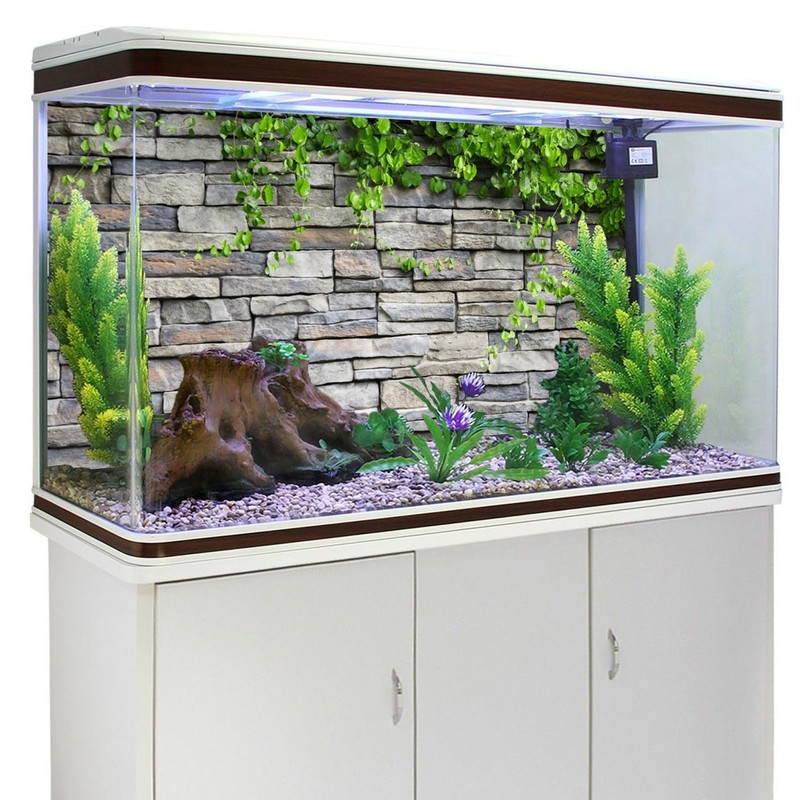 AWERT Vinyl 30x18 inches Stone Brick Wall Aquarium Background Rock