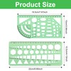 Unlorspy 2 PCS Circle Template Clear Green Plastic Scale Drafting