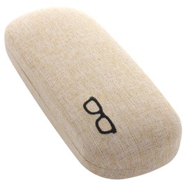 Camel 2235-04 Glasses Case, Metal, Hard, Round, Compact, Stylish, Fabric, Fabric, Cute, One Point, Eyeglass Embroidery Motif, Unisex, Unisex