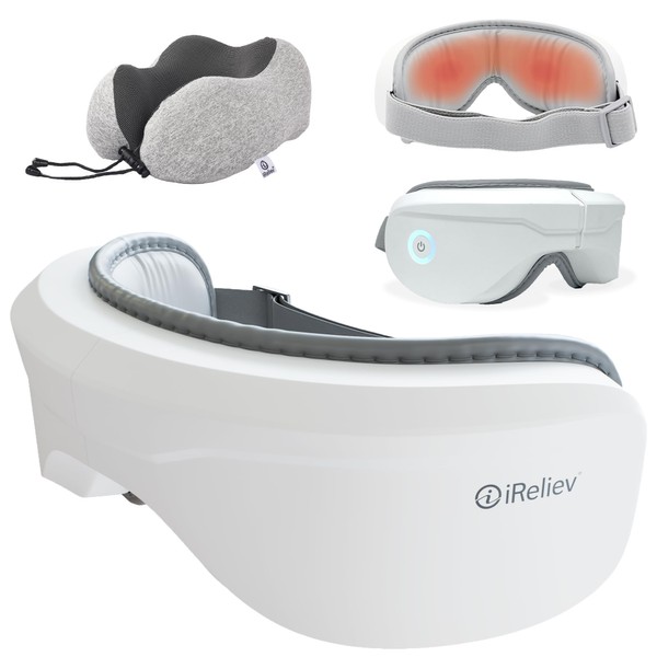 iReliev Eye Massager and Neck Pillow Bundle, Eye Massager with