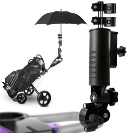 Cartalia Heavy Duty Golf Push Cart Umbrella Holder Extension for Taller Golfer, Aluminium Alloy Base Ultra Windproof, Universal Umbrella Stand Extender for Electric Lawn Mower, Stroller, Wheelchair