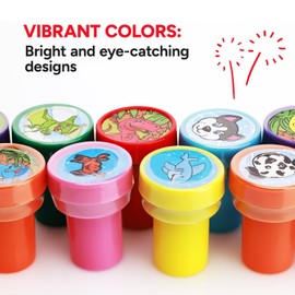 Assorted Stamps for Kids Self Inking Stamp Set of 50 pcs Small Ink Stamps Cute Hand Stampers for Crafting and Art Projects - Teacher Stamps Classroom Party Favors School Supplies Treasure Box Prizes