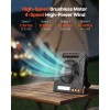 VEVOR 10000mAh Rechargeable Solar Fan LED Lantern 7 Inch Portable