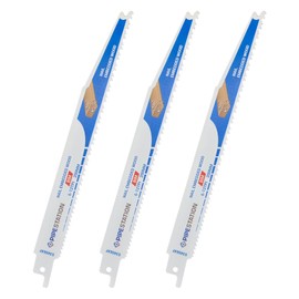 Pipestation Reciprocating Saw Blades Metal for Nail Embedded Wood 3 Pack - Heavy-Duty Recip Blades - 200mm 6-12tpi Blade for Efficient Cutting - Recip Saw Blades Metal Fits Milwaukee Dewalt Bosch