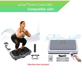 eeTao 3 Prong AC Power Cord Plug Lead Compatible with HOTWAVE Vibration Plate Exercise Machine Charging Cable Power Supply Charger Adapter 110V-240V