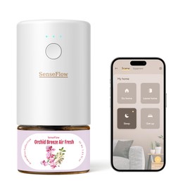 SenseFlow Diffusore di Oli Essenziali Wi-Fi SF101S PRO - Ultrasuoni Senza Acqua Profumatore per Ambienti, 100% Vegetale, Aroma 120 Giorni, LED, Ideale per Casa, Hotel e Studio -Brezza di Orchidea