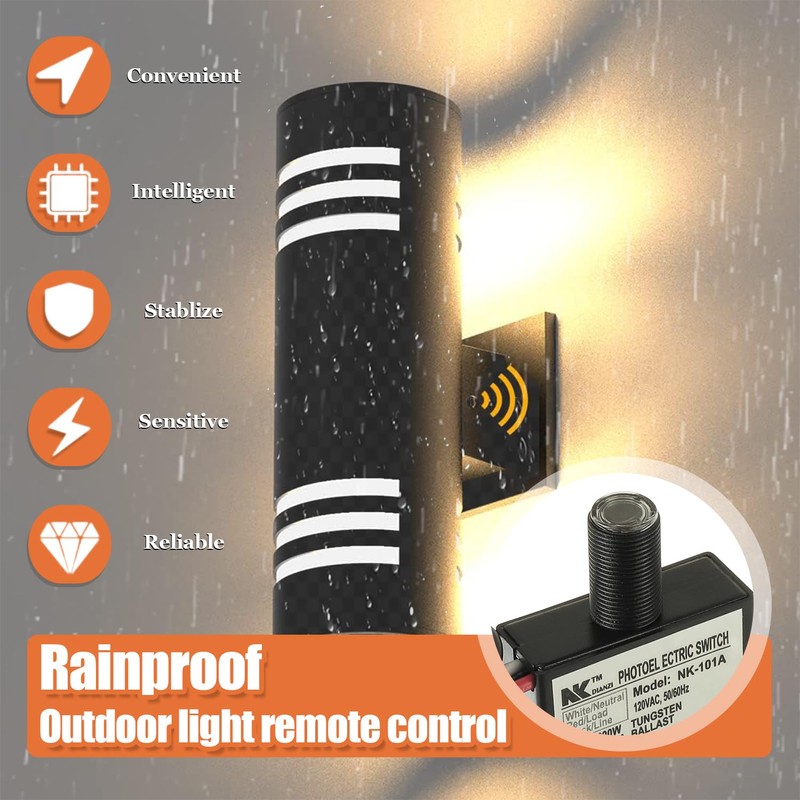 JAMHER 2 Pack 105V-130V AC Photocell Light Sensor Light Control