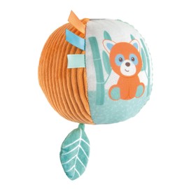Chicco My Sweet Doudou Panda & Chameleon Ball, Soft Ball Made of Different Fabrics, with Jingling, Easy to Grip, Manual Activities, Baby Toy, First Game for Toddlers, 0 Months and Up