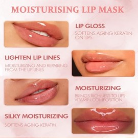 Bálsamo labial de abeja, 6 unidades, pote de miel, máscara de labios de propóleo, reparación nocturna e hidratación diaria, bálsamo labial hidratante para dormir para labios secos y agrietados, reduce las líneas de los labios
