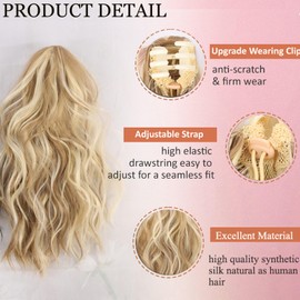 Claw Clip Ponytail Hair Extensions, 14 inch Blonde Hair Extensions Short, Hair Clip Extensions Ponytail for Women for Daily Use (blonde)