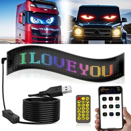 Upgrade Devil Eyes Light for Cars, Programmable Flex LED Display, Colorful Eye Lamp Soft Screen for Windows of Car and Trucks, Scrolling Bright Advertising LED Sign for Car, Store, Party, Bar, Concert
