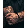Richsteel 8.2 Inch Black Plated Stainless Steel Curb Chain Bracelet