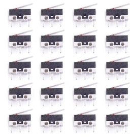 Youmile 20pcs Micro Switch AC 1A 125V 3 Pin SPDT NO + NC Hinge Lever Momentary Push Button Micro Limit Switch for Arduino