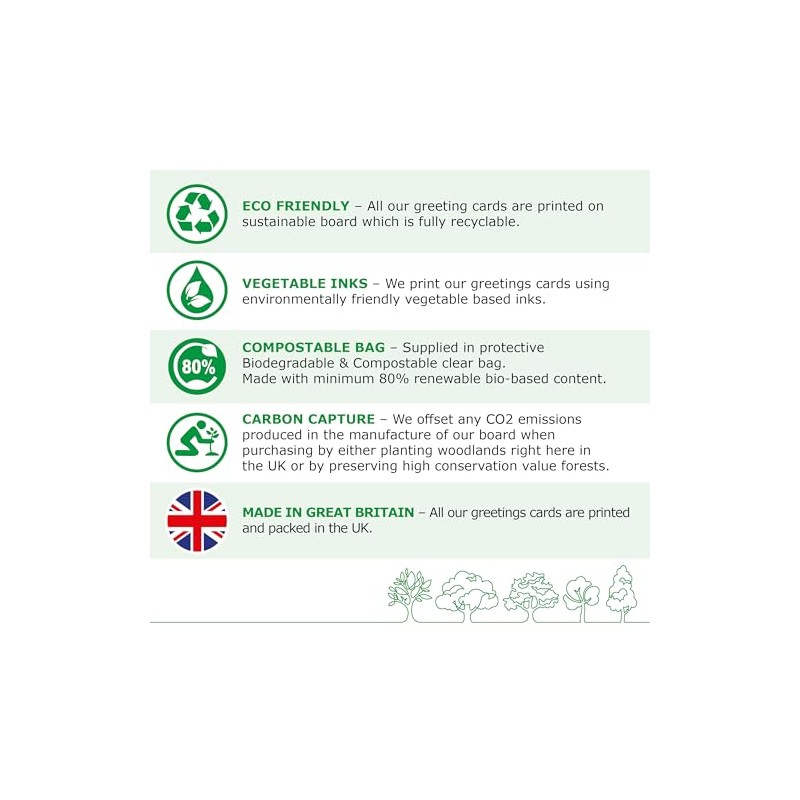 Birthday Card. Pots of Love Design. Card with Kraft Envelope.