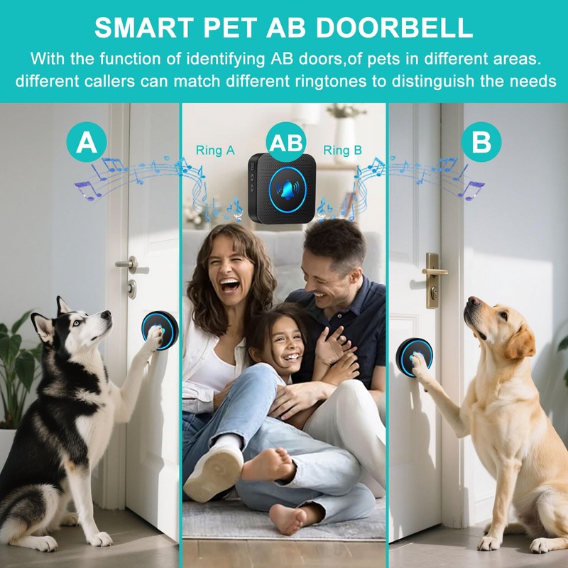 Dog Door Bell for Potty Training, Smart Wireless Doggie Doorbell