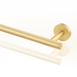 QOGRISUN Brass Towel Bar for Bathroom,Gold Towel Holder Heavy Duty, Modern Brass Bathroom Accessories Wall Mounted,24-Inches Total Length, Brushed Brass