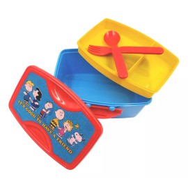 Muna Juego Contenedor Con Cubiertos 3 Compartimientos Lunch Box