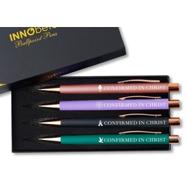 InnoBeta Confirmation Gifts for Teen Girls/Boys, Ballpoint Pen Set of 4, Perfect Catholic Christian Gifts for Teen Girls/Boys in Confirmation