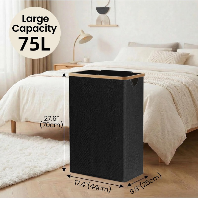 efluky Slim Laundry Basket with Lid, Narrow Laundry Hamper with