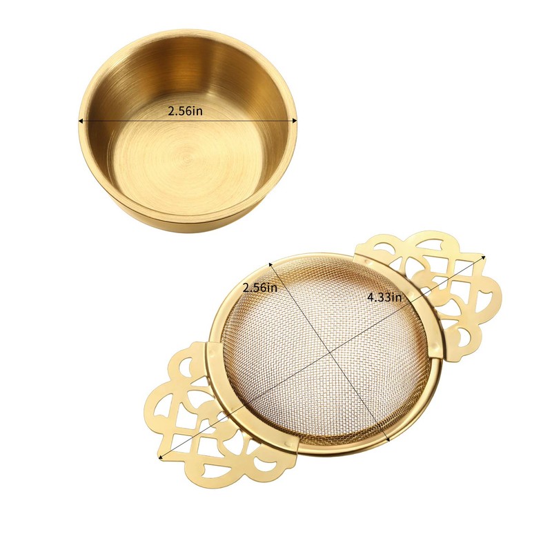 Empress Tea Strainers with Drip Bowls, Mesh Tea Infuser Stainless