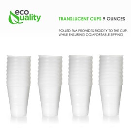 9 oz Translucent Plastic Drink Cups - Disposable 9 oz Cold Drink Party, Water, Wedding & Event Cups (1200)