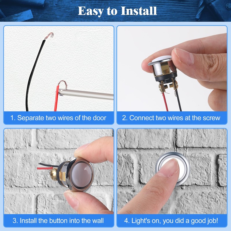 Dreyoo 2 Pack Lighted Doorbell Button Replacement, Easy to Install