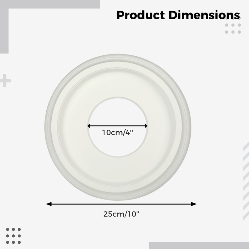 Packool Ceiling Medallion Round 9.84in: 2PCS Simple Ceiling Trim Plate