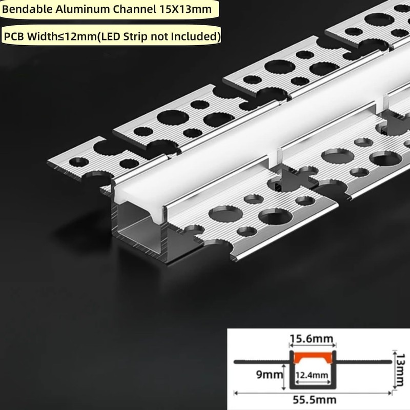 KSDLMPA 10 Pack 3.3Ft/1M Plaster-in Bendable Aluminum Profile LED Light