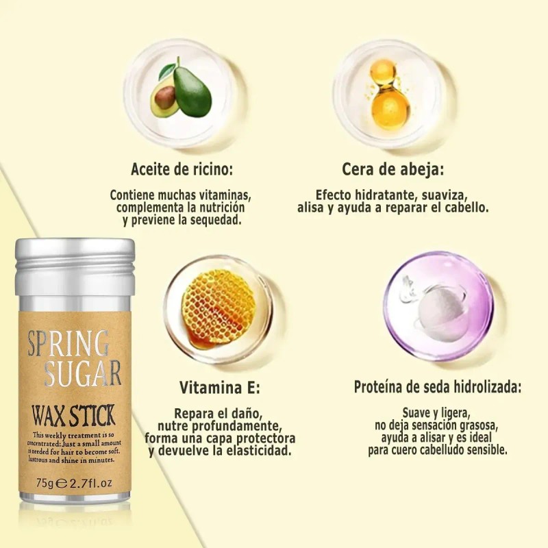 Cera Para Cabello Wax Stick Antifrizz Peinar Bordes 75g