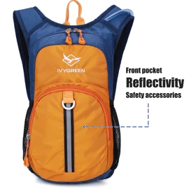 Ivygreen Kids Hydration Backpack, Hiking Backpack for Boys or Girls with 1.5L Water Bladder, Orange