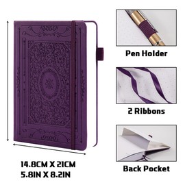 TIEFOSSI Bullet Dotted Journal Notebook, 160gsm Numbered Thick Paper, A5 Hardcover Dotted Grid Diary for Women Men Work Writing, Bullet Journaling, Drawing