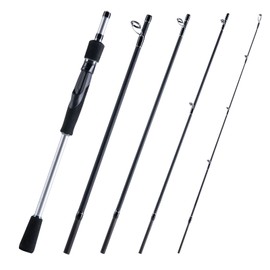 Goture Travel Fishing Rod - Spinning Fishing Rods - Portable 5 Sections Adjustable Lightweight 24T Carbon Fiber Fishing Rods, Saltwater Freshwater Trout Bass Walleye, 6.5FT Impact Series