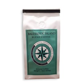 Bali Exotic Island Blend Coffee, Hand-picked and Artisan Roasted, Ground coffee with smooth delicate taste direct from Bali tropical island paradise, 12oz Bag