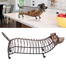 Metal Wine Cork Holder, Dachshund Shape Cute Dog Wine Cork Holder Decorative Vino Cork Storage Collector Box Tabletop Wine Racks Shelf