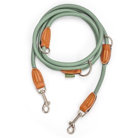 Leisegrün Dog Lead for Small Dogs, 2 Metres, Adjustable to 3 Positions, Only 160 g Lightweight, 2 m, Sage Green