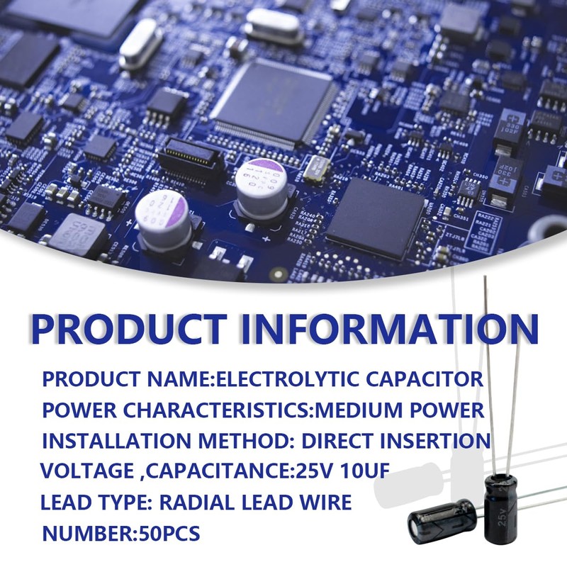 Innfeeltech Electrolytic Capacitors 10uF 25V Aluminium Radial Electrolytic Capacitors Pack