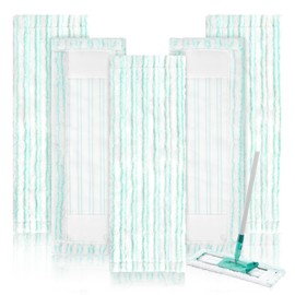Riwer Pack of 5 Replacement Mop Covers for Leifheit Profi XL Micro Duo / Profi XL Cotton Plus All Floor Mop Handles, Microfibre Cleaning Cloths Ideal for Tiles and Laminate