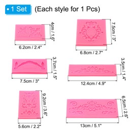 PATIKIL 6PCS Polymer Clay Mold, Clay Mold Fondant Mold 3D Baroque Iod-Mold Silicone Rose for Crafts Air Dry DIY Cakes Chocolate Candy Sugar Baking, Pink