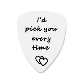 Boyfriend Husband Fiance Gifts for Him I'd Pick You Every Time Guitar Pick for Husband Boyfriend Christmas Anniversary Graduation Birthday Gifts for Men Guitar Player Musician