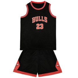 BSBUY Completo Basket Bambino, 2 Pezzi Senza Maniche Maglia Basket Bambino, Magliette e Pantaloncini da Basket, Completo Pallacanestro Ragazzo(Nero)