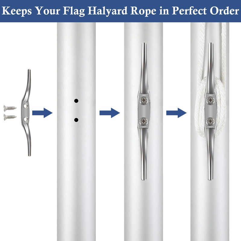 NQ Flag Pole Cleat Hook -6 Inch Zinc Alloy Blind
