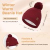 Womens Beanie Hat Scarf Gloves Set, Fleece Lined Warm Winter