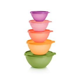 Tupperware Heritage Wonderlier 10 Piece Food Storage Bowl Set in Multi Colors, Dishwasher Safe and BPA Free (5 Containers, 5 Lids)