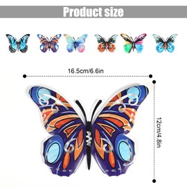 SAVITA 6pcs Butterfly Wall Decor, Colored Metal Butterfly Wall Decoration Wall Art Decor for Bedroom Garden Yard Patio Fences Outdoors